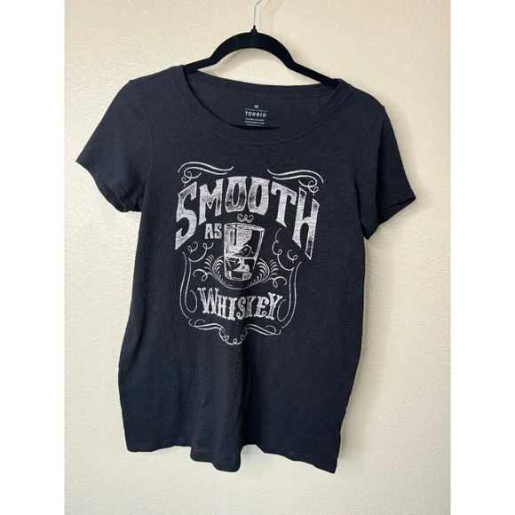 Torrid‎ Women's Black Smooth As Whiskey Short Sleeve Shirt, short sleeve shirt - Picture 2 of 5